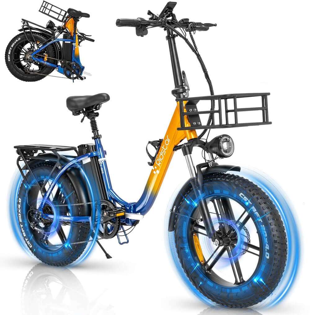 YVY MN20 20" Fat Tire Vélo électrique pliant 1000W Moteur 48V 15Ah/20Ah Batterie