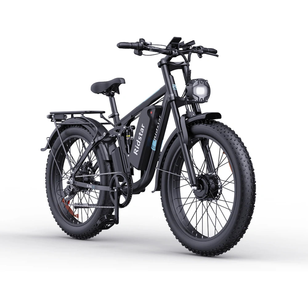 YVY E26 Pro 26" Vélo électrique de montagne à gros pneus 2000W Double Moteur 48V 23Ah Batterie