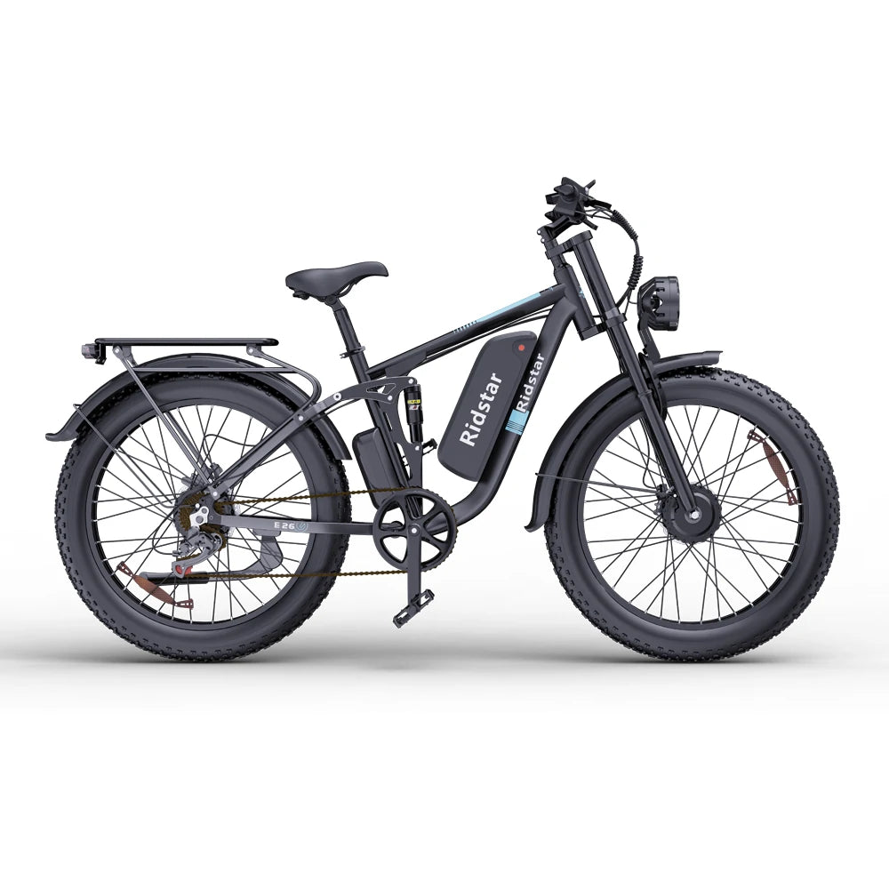 YVY E26 Pro 26" Vélo électrique de montagne à gros pneus 2000W Double Moteur 48V 23Ah Batterie