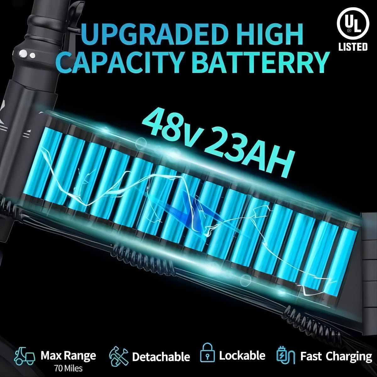 YVY H20 Pro 20" Vélo électrique pliant 2000W Moteur 48V 23AH Batterie