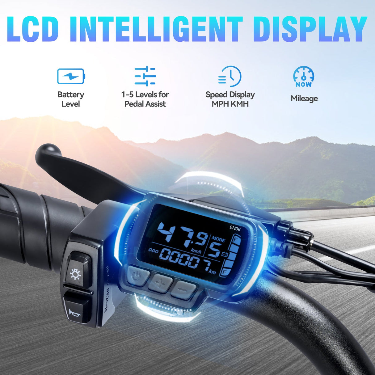 Bicicleta eléctrica RIDSTAR Q20 Lite de 20 pulgadas con neumáticos anchos, motor de 1000 W y batería de 48 V y 15 Ah