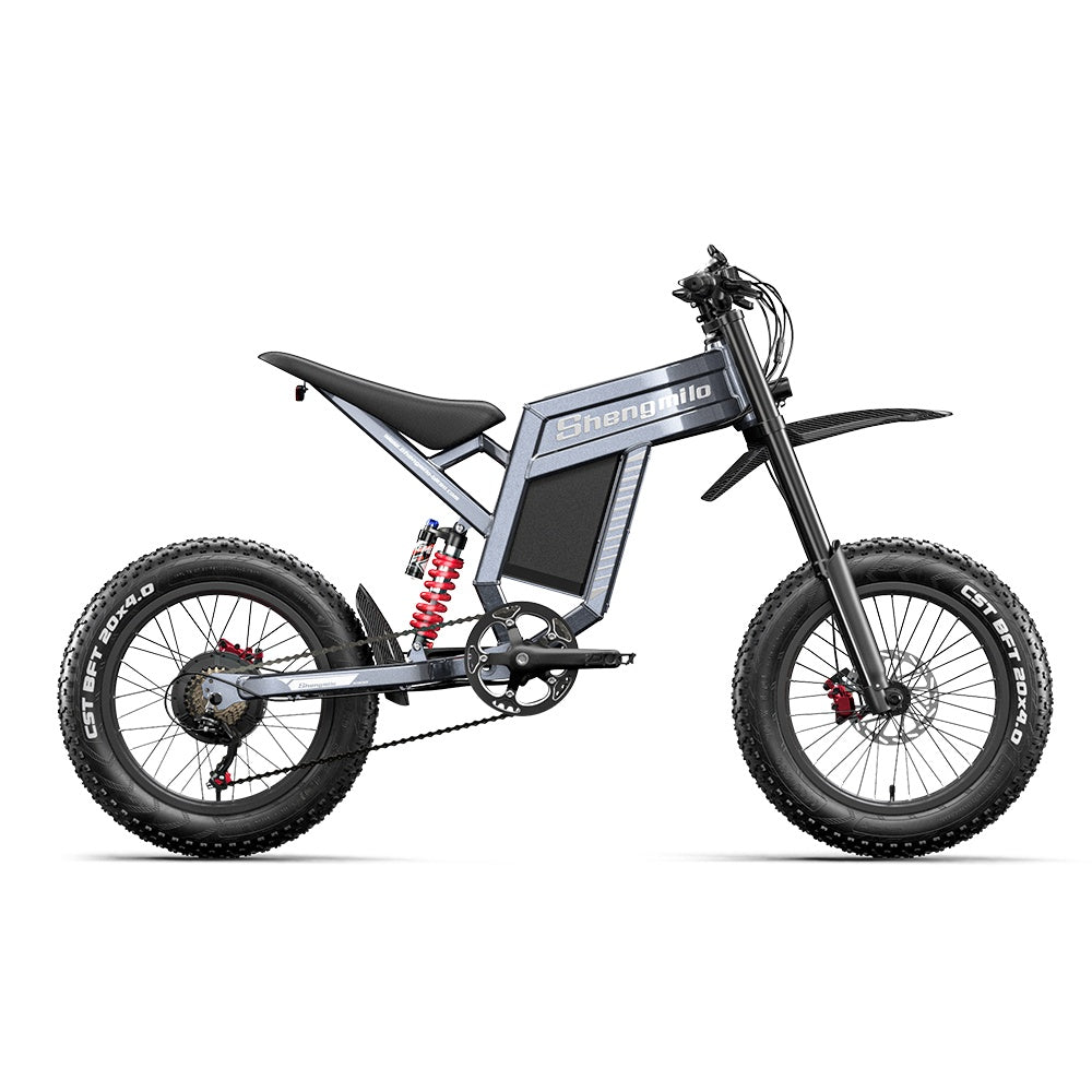 SHENGMILO S900 Vélo électrique tout-terrain 20" avec moteur 1500W 60V 30Ah batterie