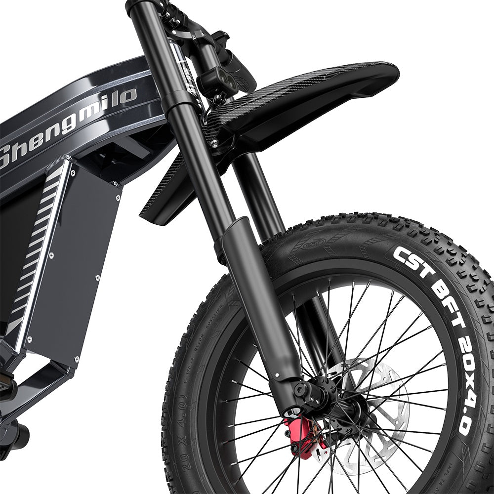 SHENGMILO S900 Vélo électrique tout-terrain 20" avec moteur 1500W 60V 30Ah batterie