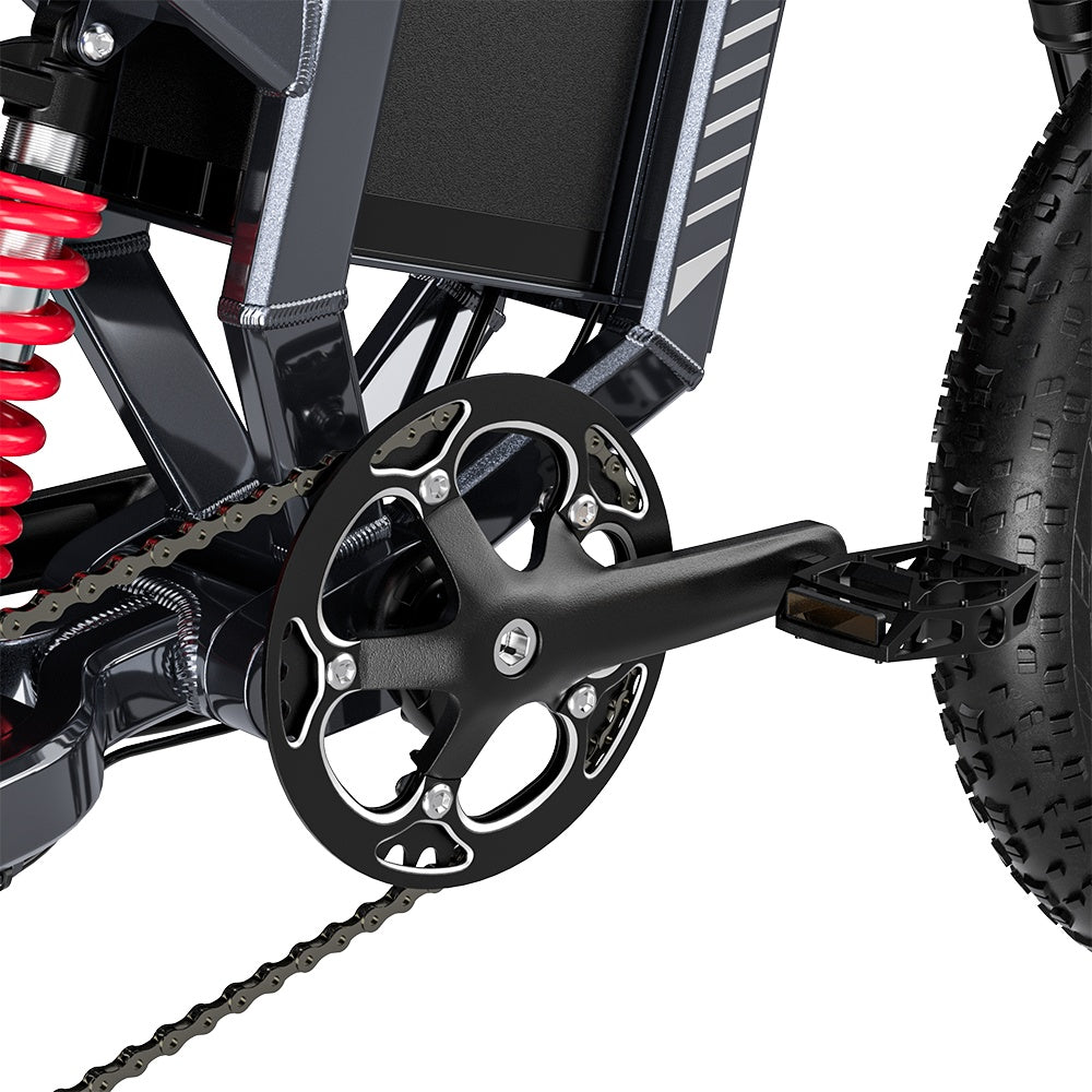 SHENGMILO S900 Vélo électrique tout-terrain 20" avec moteur 1500W 60V 30Ah batterie