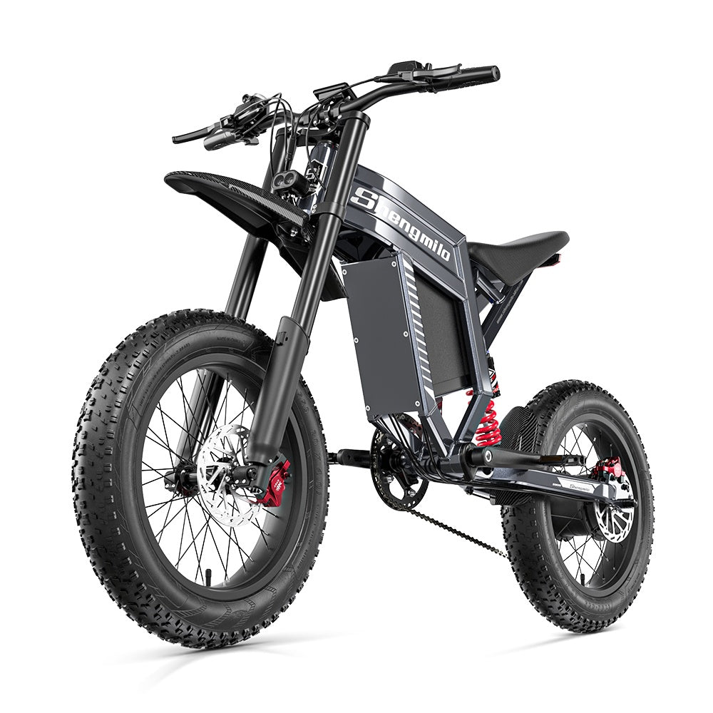 SHENGMILO S900 Vélo électrique tout-terrain 20" avec moteur 1500W 60V 30Ah batterie