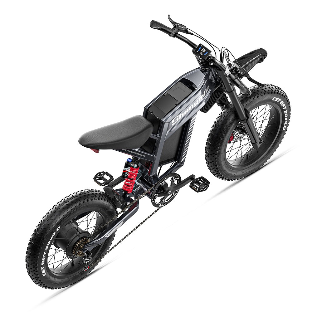 SHENGMILO S900 Vélo électrique tout-terrain 20" avec moteur 1500W 60V 30Ah batterie