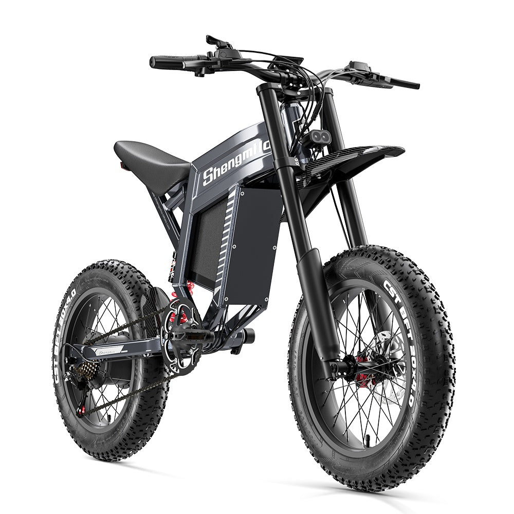 SHENGMILO S900 Vélo électrique tout-terrain 20" avec moteur 1500W 60V 30Ah batterie