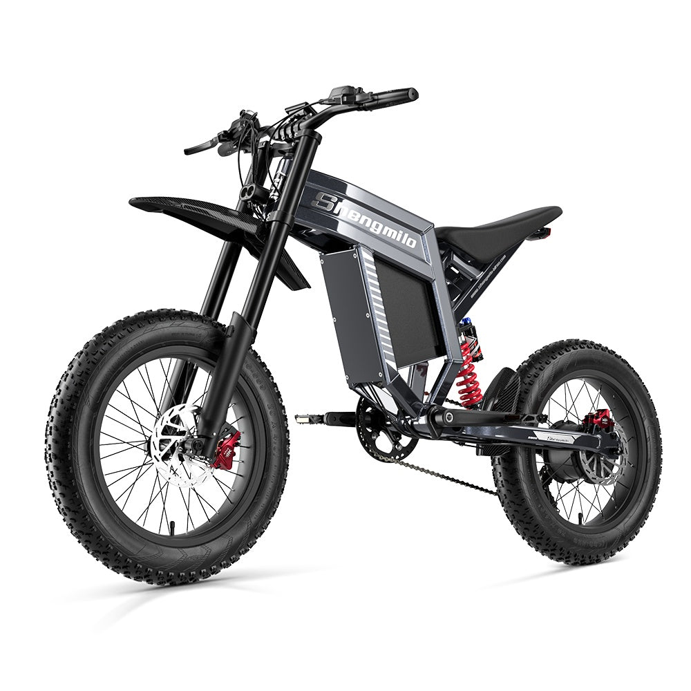 SHENGMILO S900 Vélo électrique tout-terrain 20" avec moteur 1500W 60V 30Ah batterie