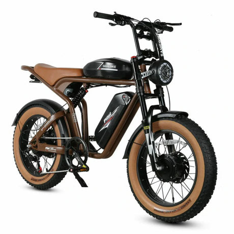 SAMEBIKE Pilot M20-III (SR) 20" Vélo tout-terrain électrique rétro 2000W Double Moteur 48V 36Ah Double Batterie