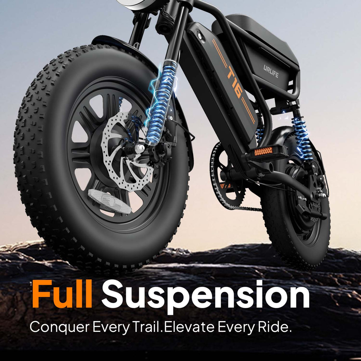 URLIFE T16 16" Vélo électrique tout-terrain 250W Moteur 48V 13Ah Batterie