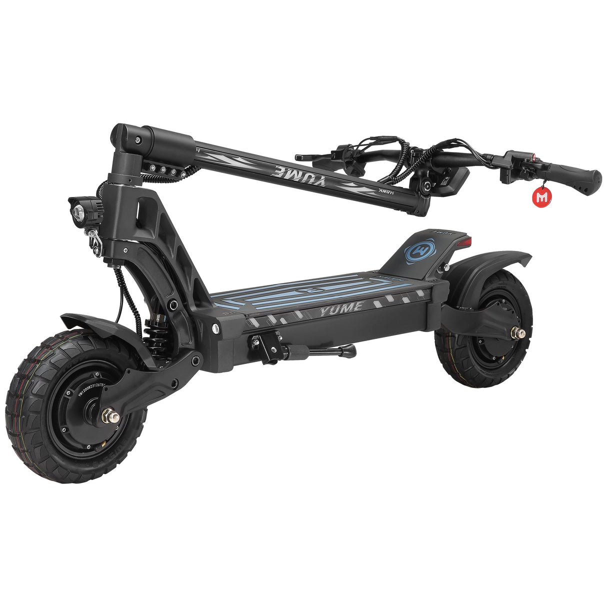 YUME Hawk 10" Trottinette électrique tout-terrain 1200W*2 Deux moteurs 60V 22.5Ah Batterie