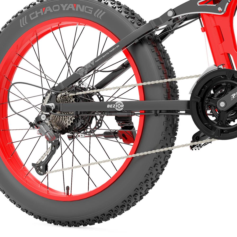 BEZIOR X-PLUS 26" Fat Tire Vélo électrique pliant 1500W Moteur 48V 17,5Ah Batterie