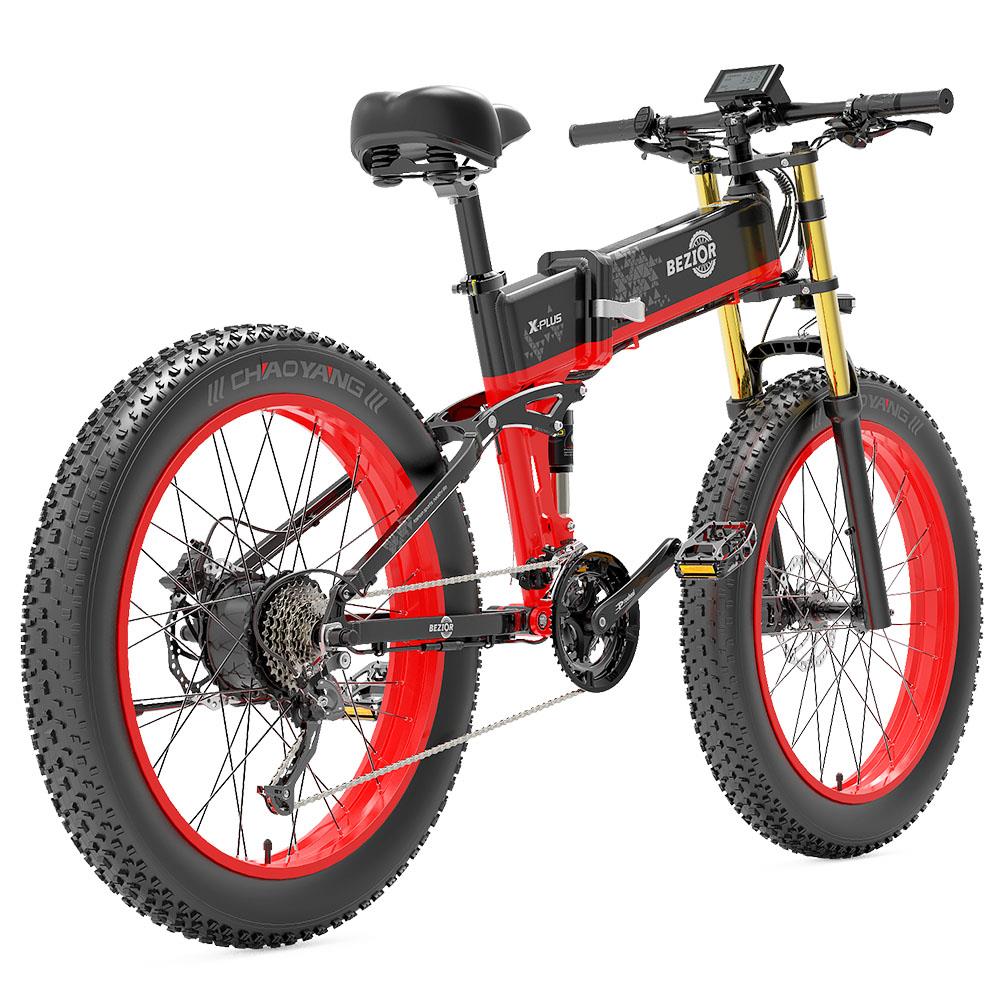 BEZIOR X-PLUS 26" Fat Tire Vélo électrique pliant 1500W Moteur 48V 17,5Ah Batterie