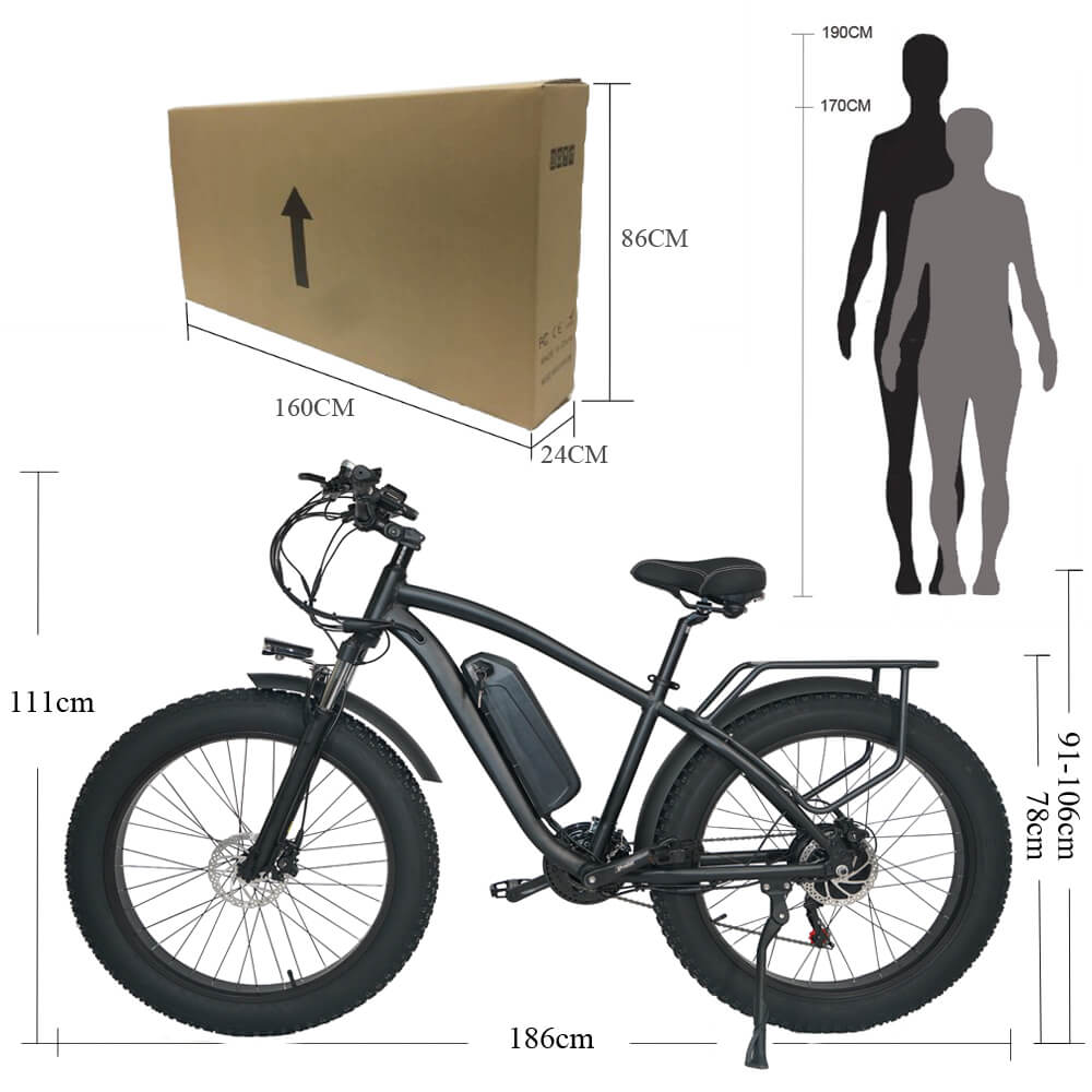 CMACEWHEEL M26 26" Fat Tire VTT électrique 750W Moteur 48V 17Ah Batterie