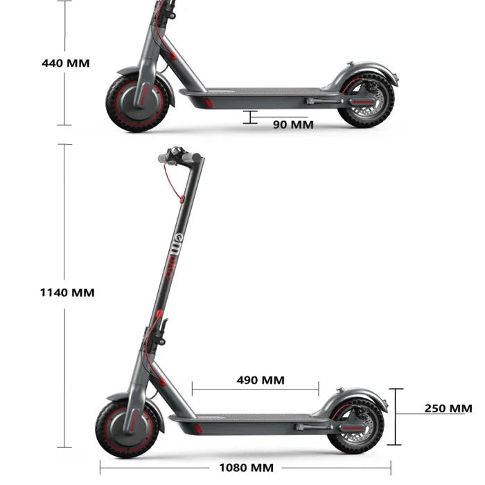 EMOKO HT-H4 Pro Noir argent Trottinette électrique pliante taille complète du corps gleeride