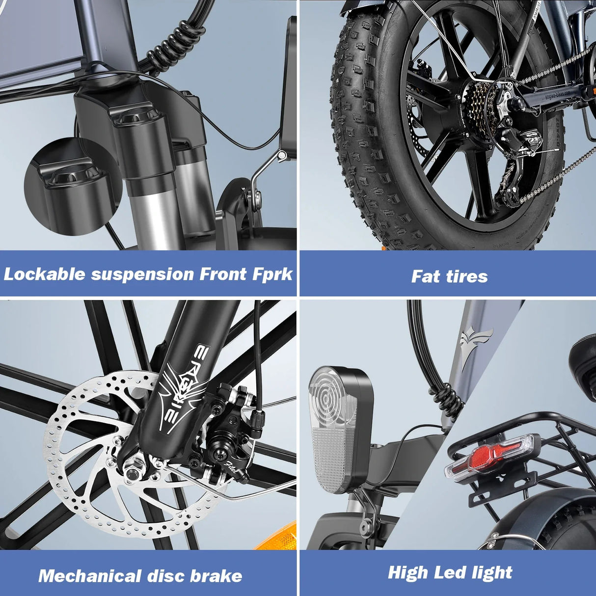ENGWE EP-2 Pro 20" Fat Tire Vélo électrique pliant 250W Moteur 48V 13Ah Batterie