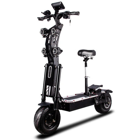 Patinete eléctrico plegable TOURSOR X1372V de 13 pulgadas con asiento, 2 motores dobles de 4000 W, batería de 72 V y 40 Ah