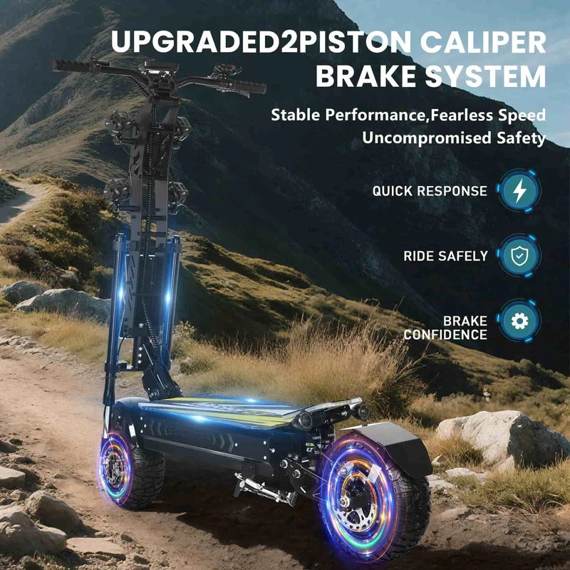 GLEERIDE A7 MAX 13" Trottinette électrique tout-terrain 2*5000W Moteur 72V 50Ah Batterie