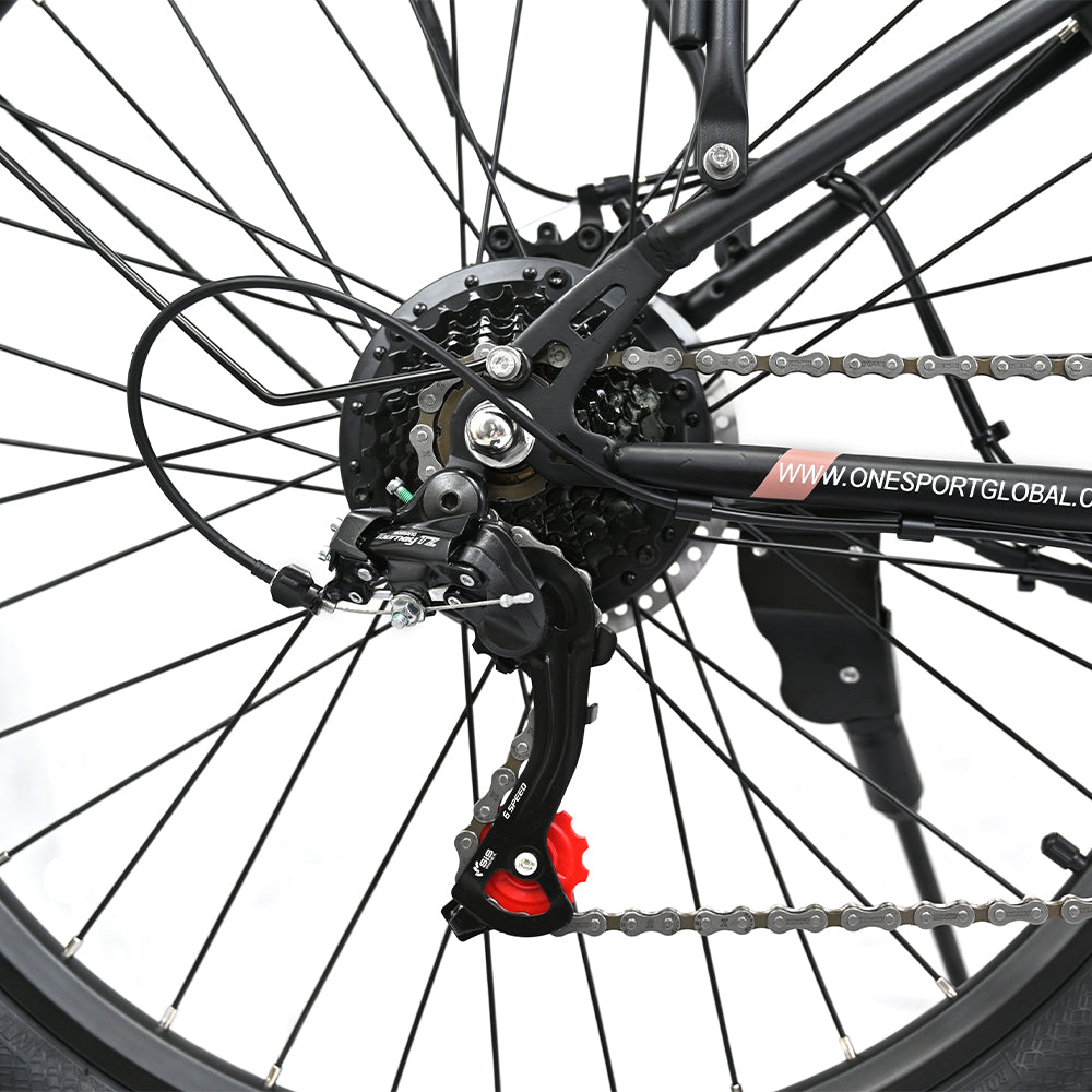 Vélo électrique pas à pas OneSport OT18-3, transmission Shimano à 7 vitesses