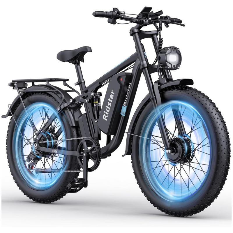 YVY E26 Pro 26" Vélo électrique de montagne à gros pneus 2000W Double Moteur 48V 23Ah Batterie