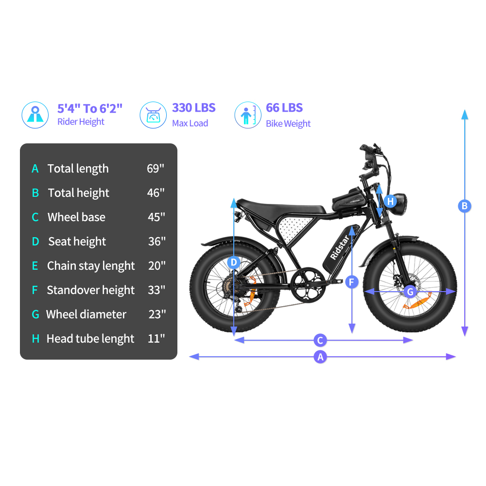 Ridstar-Q20-Lite-Fat-Tires-Vélo-électrique-1000W-Moteur-48V-15Ah-Batterie-noir-taille
