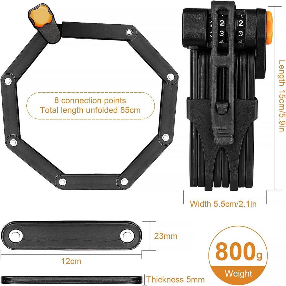 SHENGMILO Antivol pliable avec support pour vélos électriques