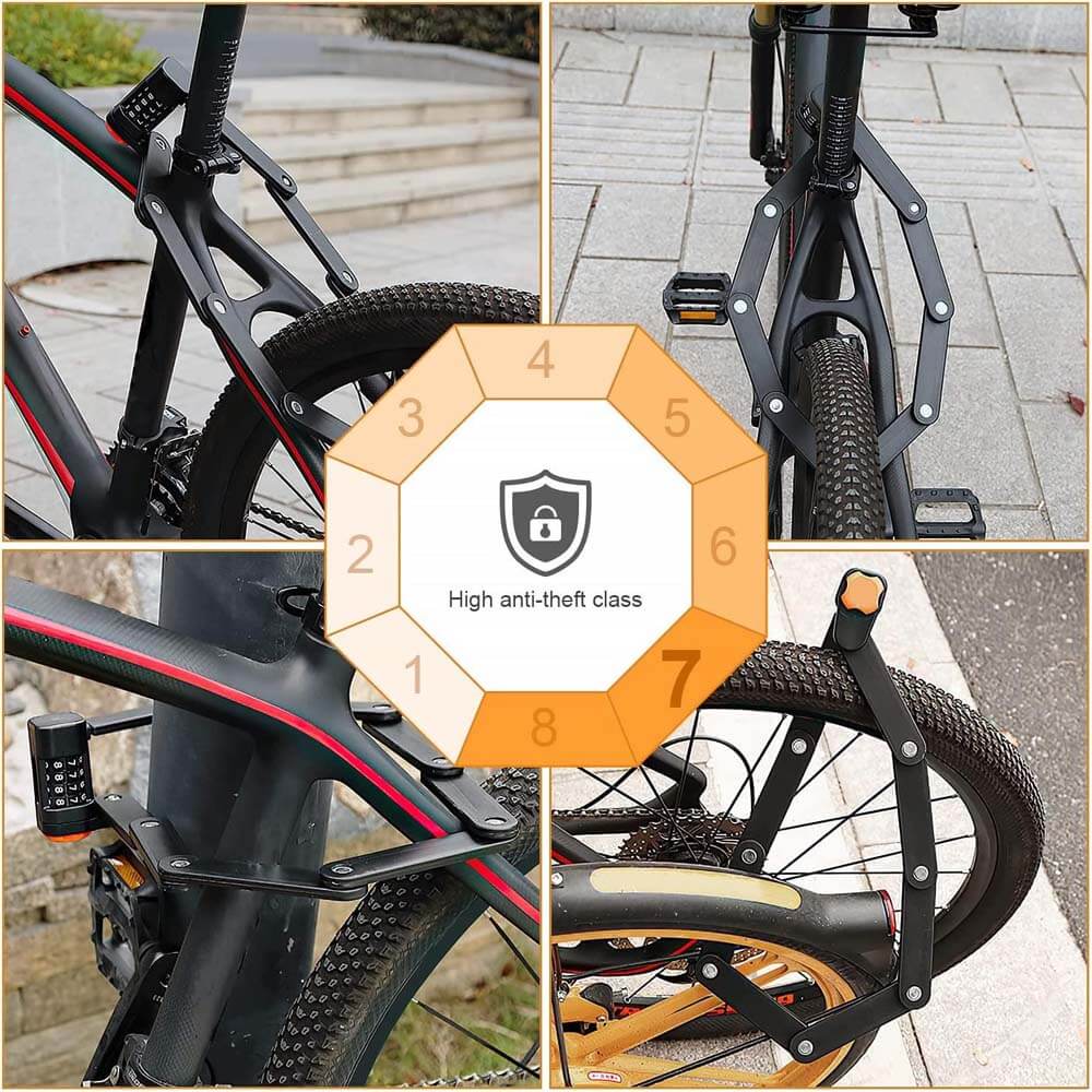 SHENGMILO Antivol pliable avec support pour vélos électriques