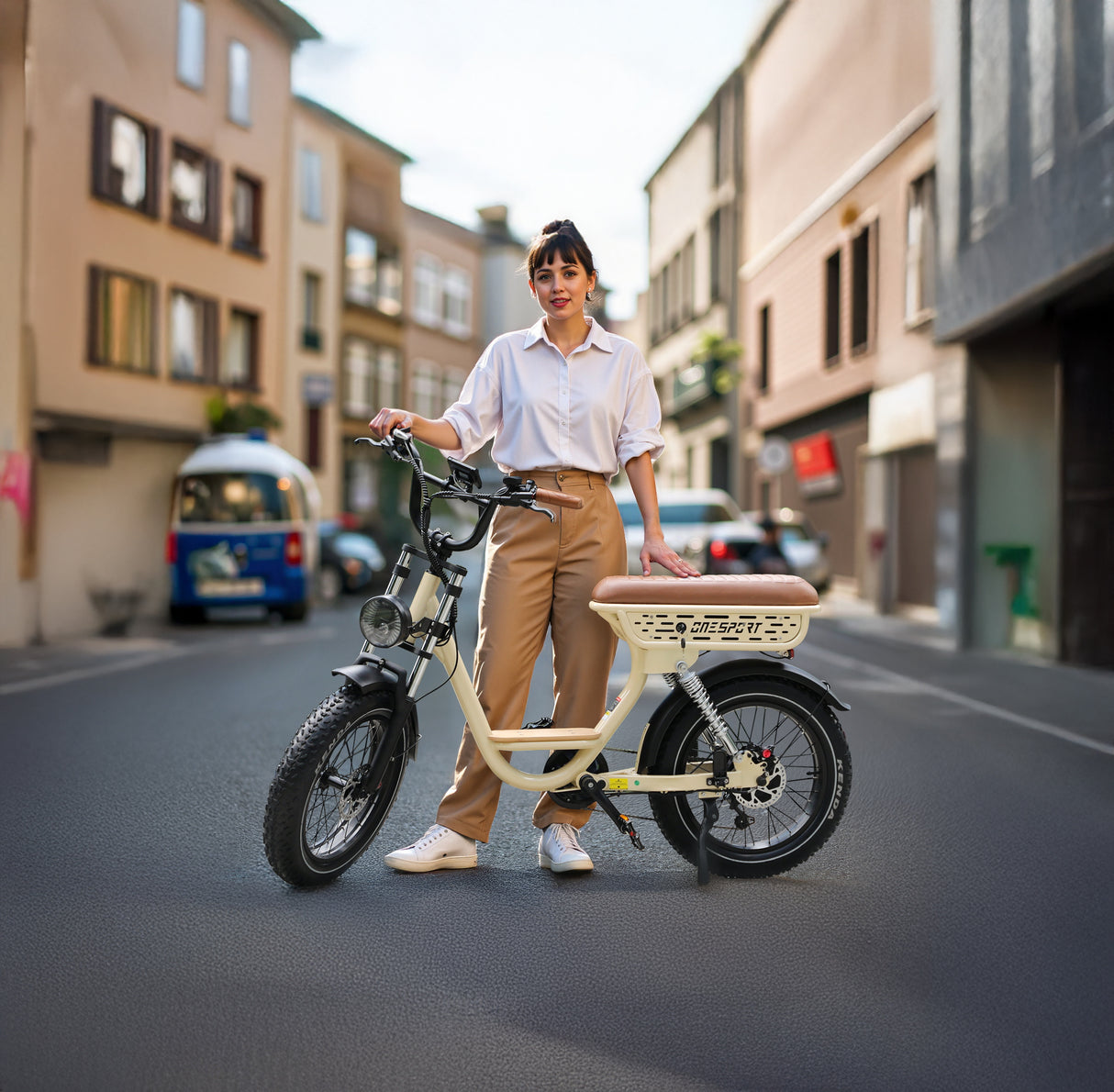 ONESPORT W77 20" Vélo Électrique Rétro 500W Moteur 48V 18Ah Batterie