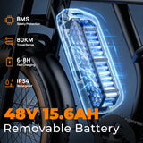 URLIFE T9 20" Vélo électrique tout-terrain 250W Moteur 48V 15.6Ah Batterie