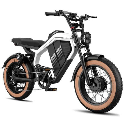 LUCKEEP M5 Ultra 20" Motocyclette Électrique Tout Terrain 1000W*2 Moteurs Doubles 52V 20Ah+20Ah Batterie