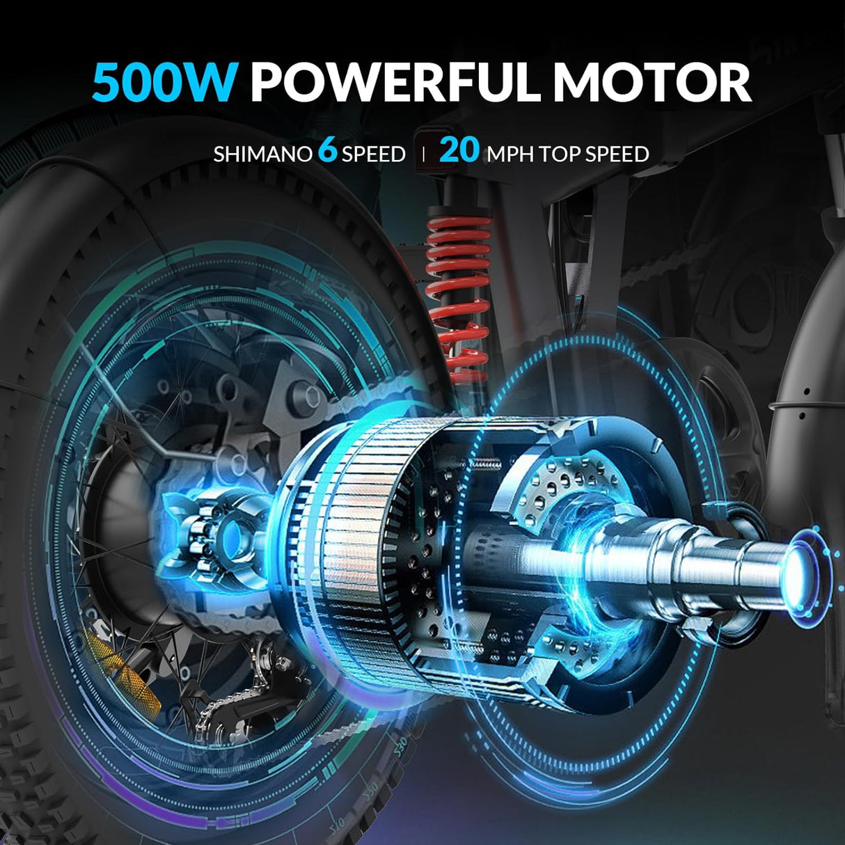 5TH WHEEL Thunder 1FT (EB06) 20" Vélo pliant électrique à gros pneus 800W Moteur 48V 10Ah Batterie