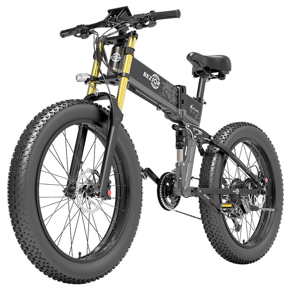 BEZIOR X-PLUS 26" Fat Tire Vélo électrique pliant 1500W Moteur 48V 17,5Ah Batterie