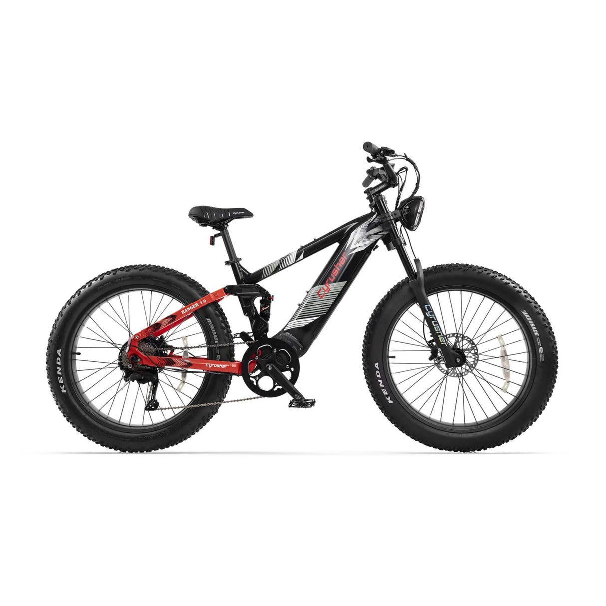 CYRUSHER Ranger 2.0 26 Pouces VTT Tout Terrain Suspension à air Vélo électrique Moteur 250W 52V 20Ah Batterie