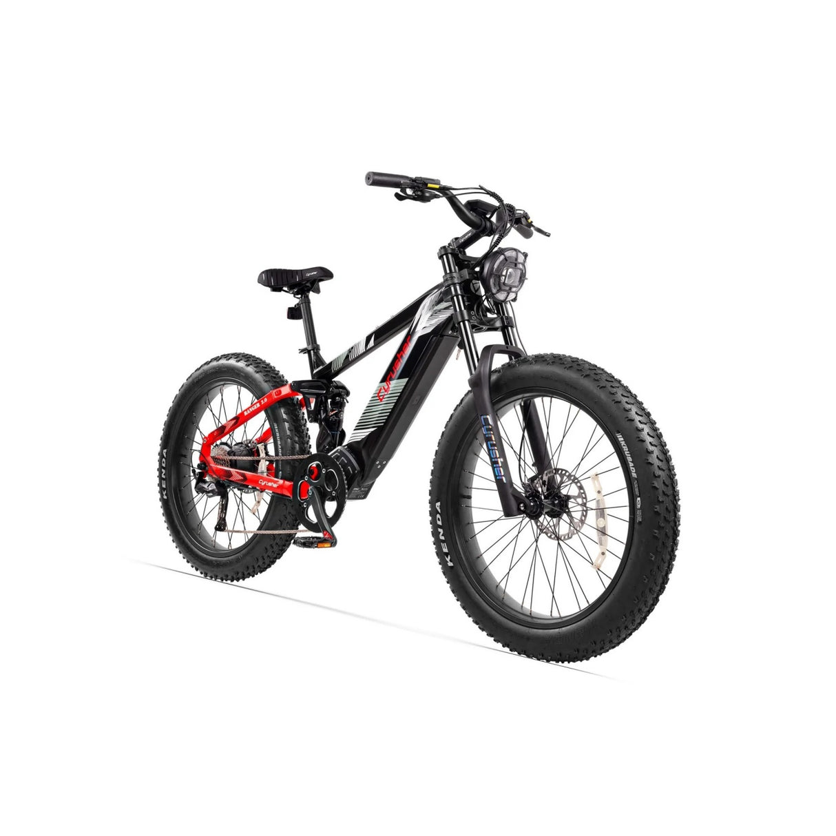 CYRUSHER Ranger 2.0 26 Pouces VTT Tout Terrain Suspension à air Vélo électrique Moteur 250W 52V 20Ah Batterie