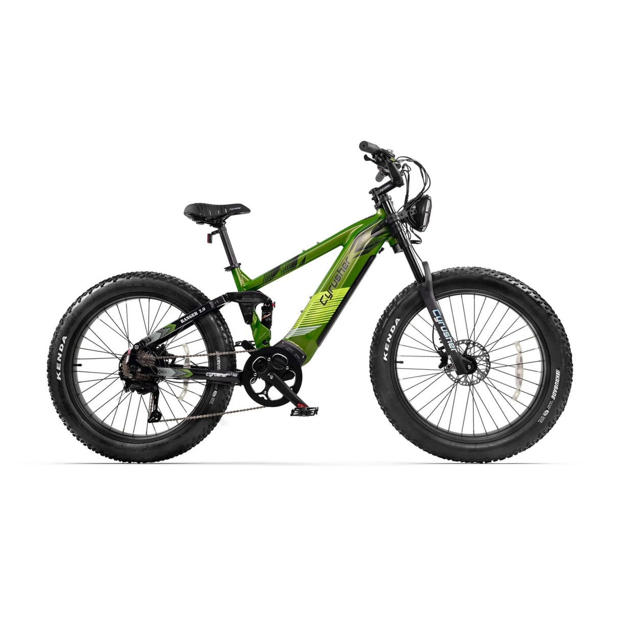 CYRUSHER Ranger 2.0 26 Pouces VTT Tout Terrain Suspension à air Vélo électrique Moteur 250W 52V 20Ah Batterie