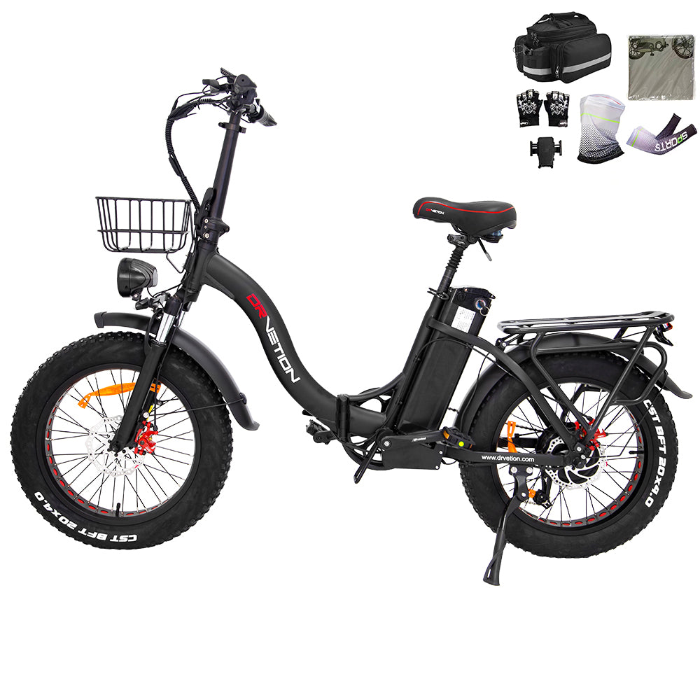 DRVETION CT20 20 "gros pneus vélo électrique pliant 750W moteur 48V 10Ah/15Ah/20Ah batterie