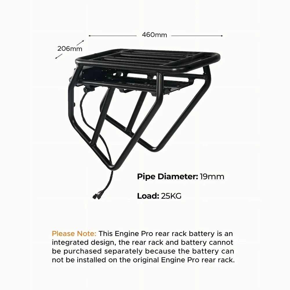 ENGWE Porte-bagages arrière + batterie arrière 48 V 13 Ah pour Engine Pro