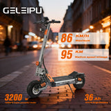 GELEIPU GTEVO 11" Trotinette Électrique Tout Terrain 1600W2 Bimoteur 60V 36Ah Batterie