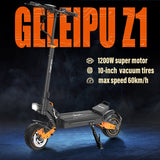 GELEIPU Z1 10" Trotinette Électrique Tout Terrain 1200W Moteur 48V 20Ah Batterie