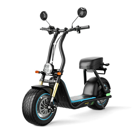 Patinete eléctrico de transporte HONEYWHALE M5 MAX de 14 pulgadas con asiento, motor de 1000 W, batería de 54,6 V y 13 Ah