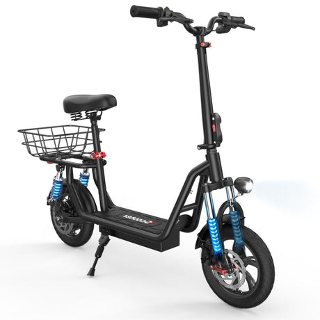 ISCOOTER I12 12" Trottinette électrique de transport avec siège et panier de transport 500W Moteur 36V 7,5Ah Batterie