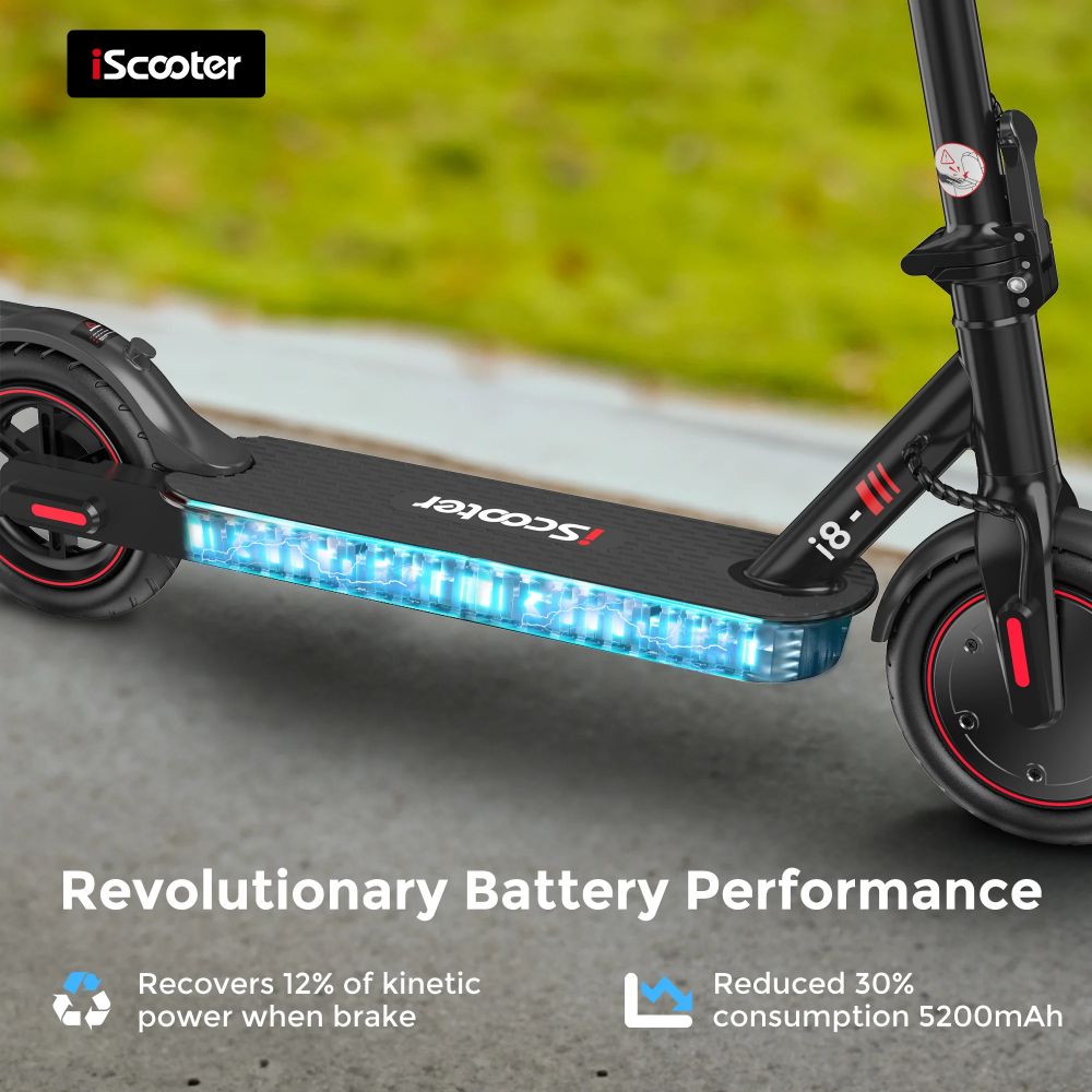 ISCOOTER I8 8,5" Trottinette électrique pliable pour transport en commun 350W Moteur 42V 5,2Ah Batterie