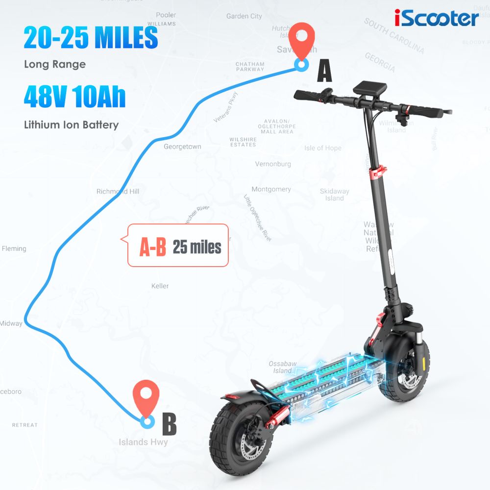 ISCOOTER IX3 10" Trottinette électrique tout-terrain 800W Moteur 48V 10Ah Batterie