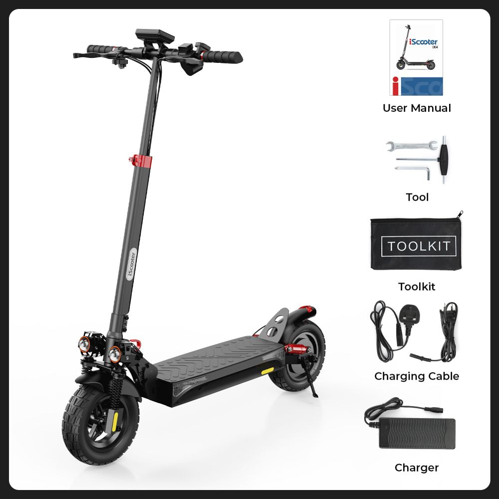 ISCOOTER IX4 10" Trottinette électrique tout-terrain avec contrôle par application Moteur 800 W Batterie 48 V 15 Ah