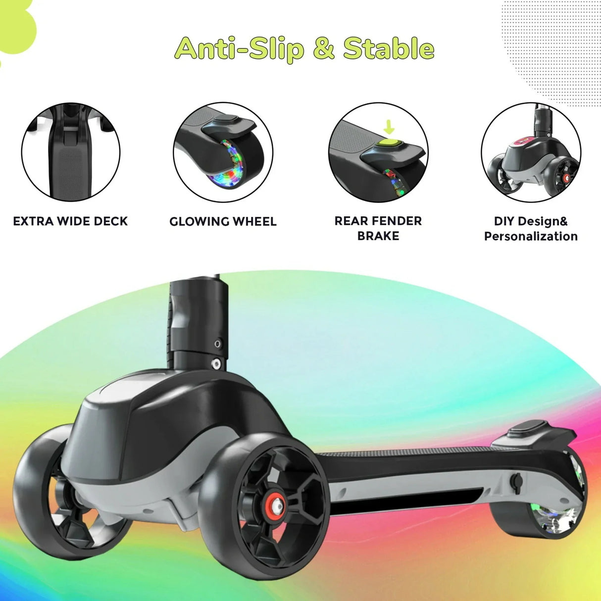ISCOOTER IK2 Trottinette électrique à 3 roues pour enfants 70W Moteur 18V 2Ah Batterie