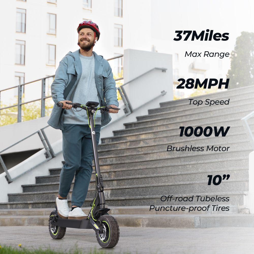 ISINWHEEL S10 Max 10" Trottinette électrique de banlieue 1000W Moteur 54,6V 15Ah Batterie