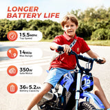 ISINWHEEL A12 12" Moto électrique tout-terrain pour enfants 350W Moteur 36V 5,2Ah Batterie