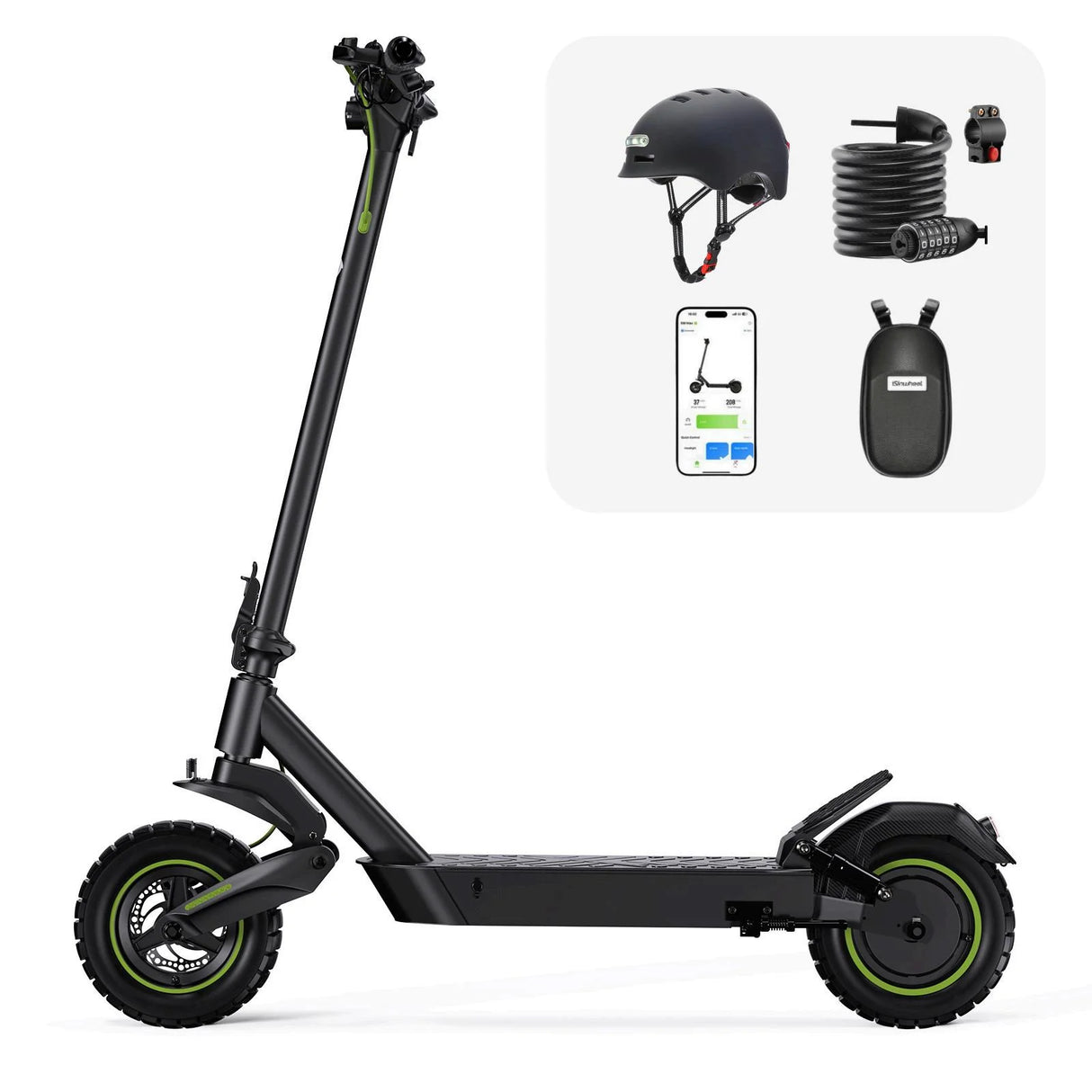 ISINWHEEL S10 Max 10" Trottinette électrique de banlieue 1000W Moteur 54,6V 15Ah Batterie