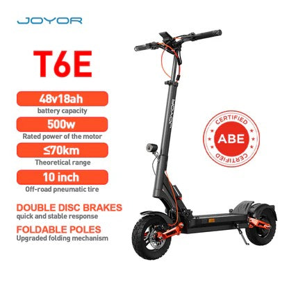 JOYOR T6E 10" Trotinette Électrique Tout Terrain 500W Moteur 48V 18Ah Batterie (ABE)