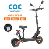 JOYOR S8E 10" Scooter électrique tout-terrain avec siège NFC 800W Moteur 48V 26Ah Batterie (Certificat EEC)